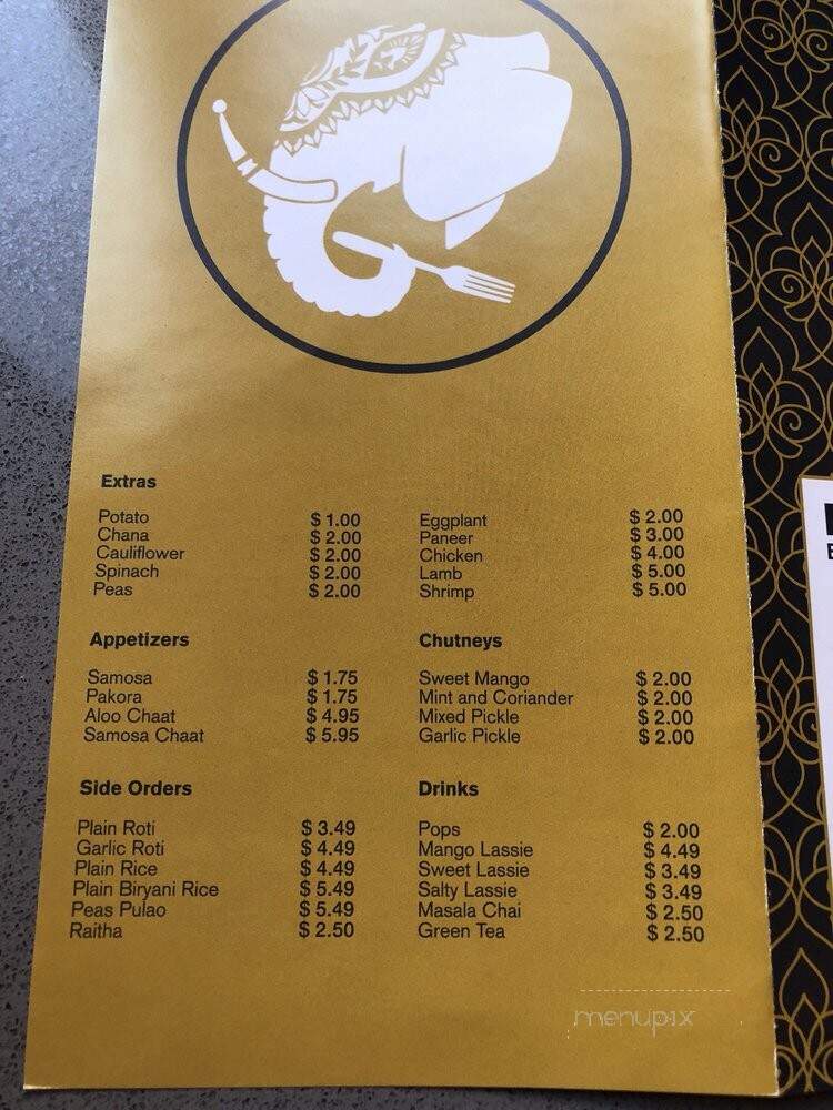 Maurya East Indian Roti - Toronto, ON menu_pic