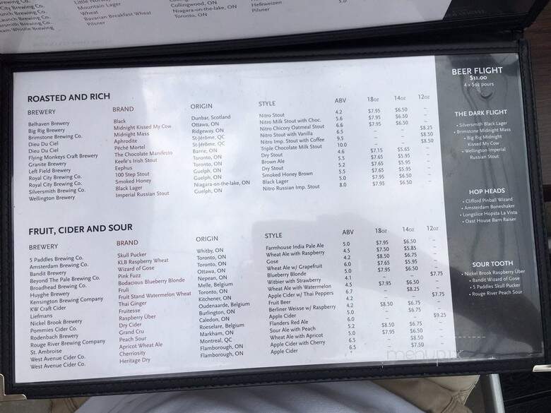 The Craft - Toronto, ON menu_pic