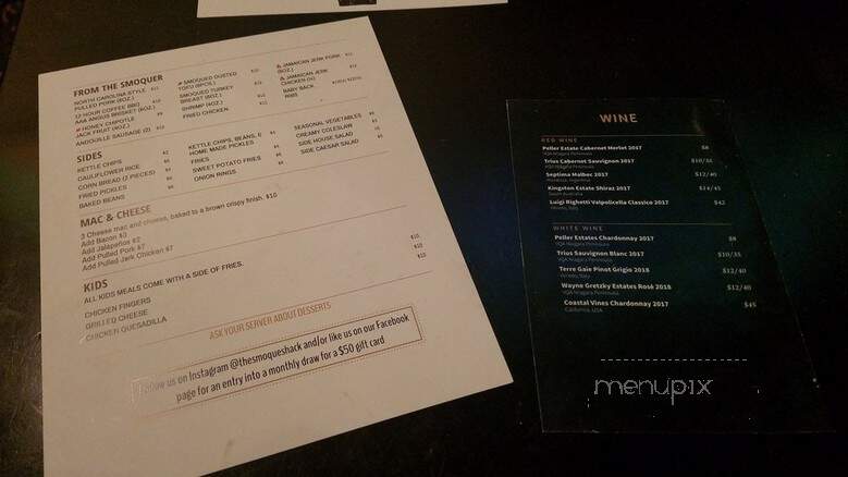 The SmoQue Shack - Ottawa, ON menu_pic
