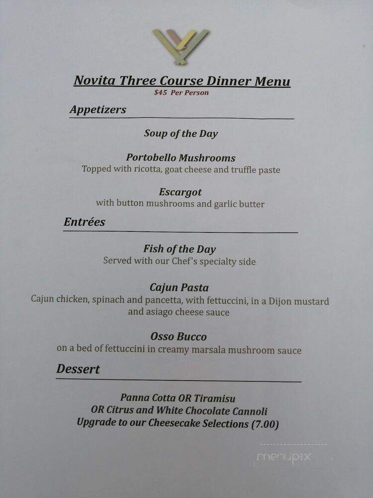 Novita Italian Cuisine - Markham, ON menu_pic