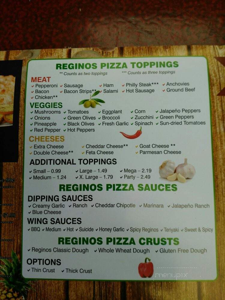 Regino's Pizza - Scarborough, ON menu_pic