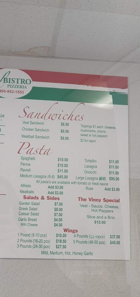 Il Bistro Cafe & Pizzeria - Newmarket, ON menu_pic