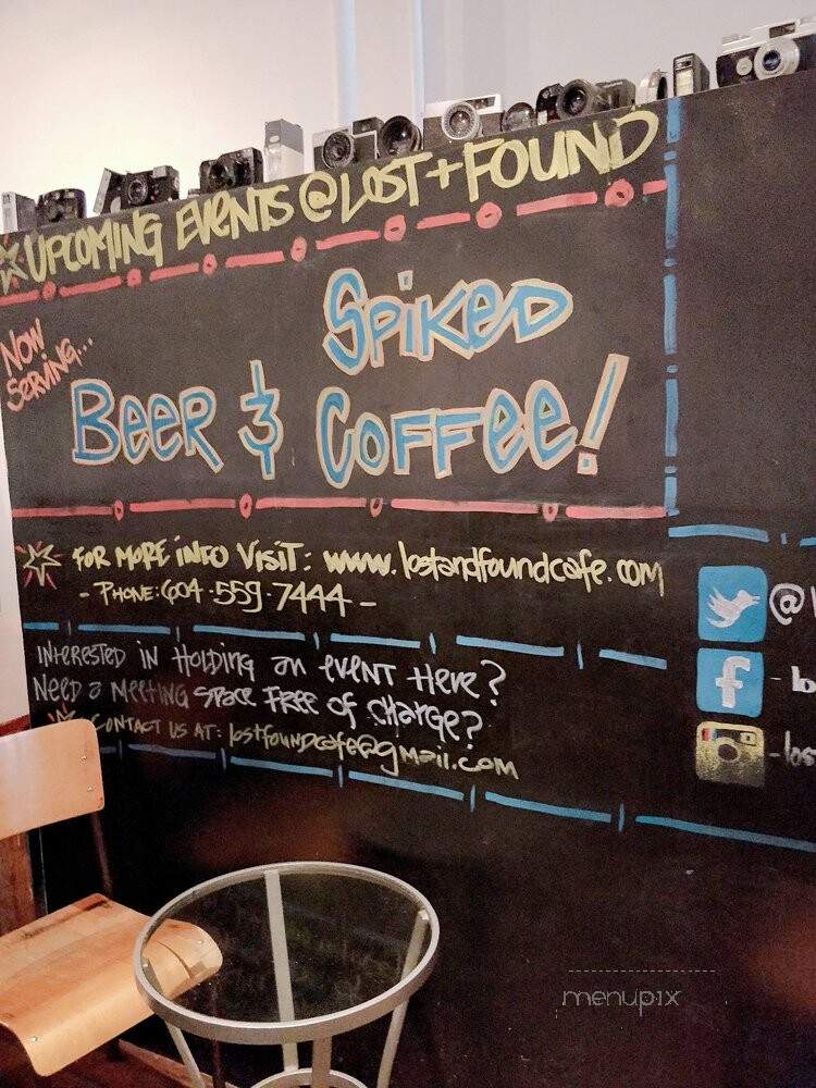 Lost + Found Cafe - Vancouver, BC menu_pic