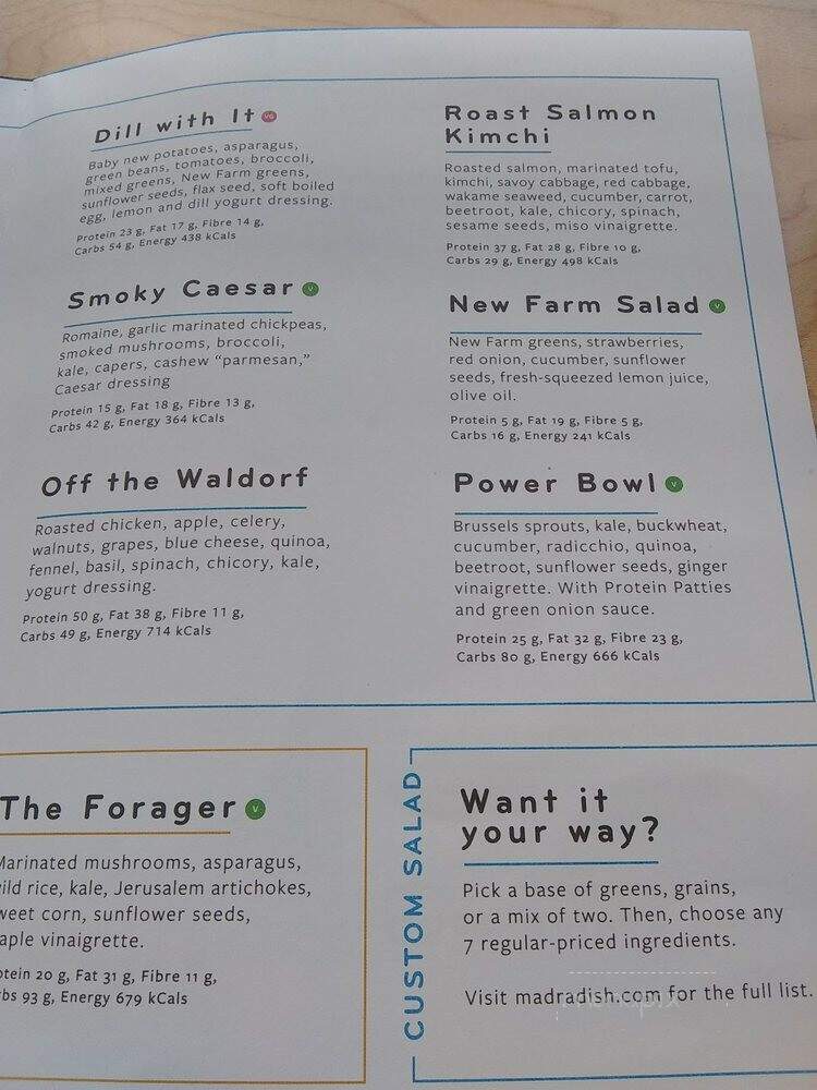 Mad Radish - Ottawa, ON menu_pic