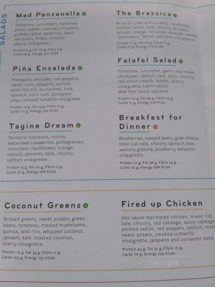 Mad Radish - Ottawa, ON menu_pic