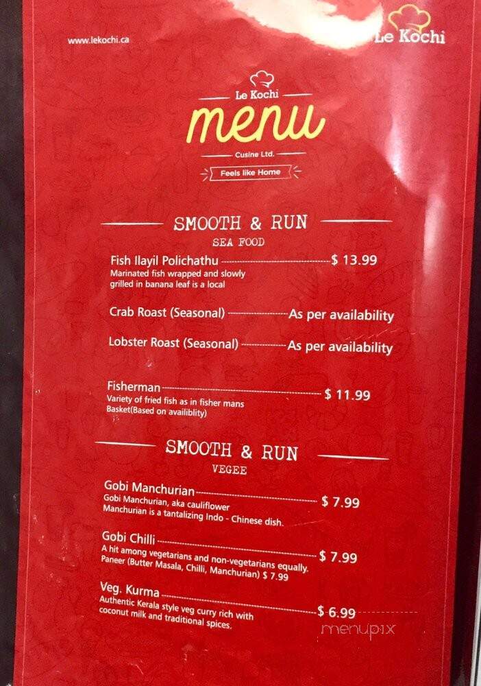 Le Kochi Cuisine Restaurant - Brampton, ON menu_pic