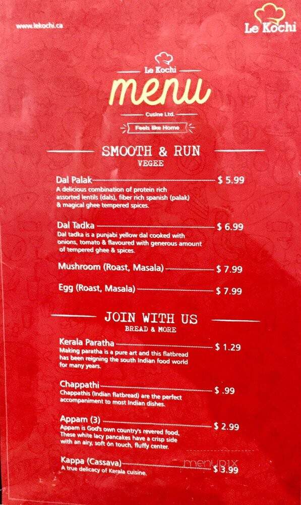 Le Kochi Cuisine Restaurant - Brampton, ON menu_pic