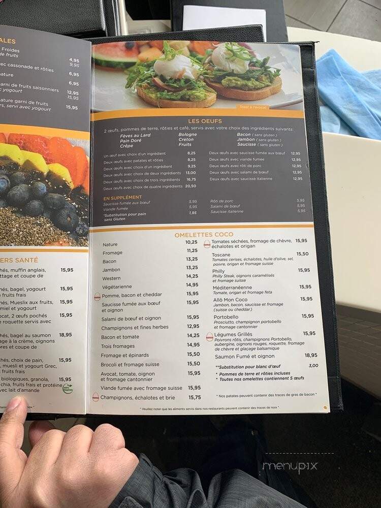 Allo! Mon Coco - Pointe-Claire, QC menu_pic