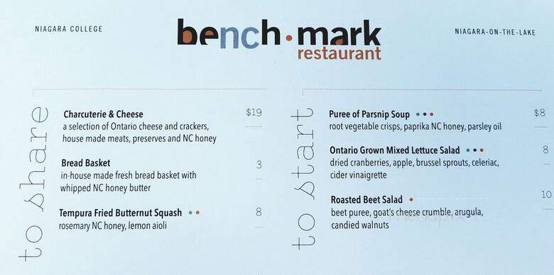 Benchmark - Niagara-on-the-Lake, ON menu_pic