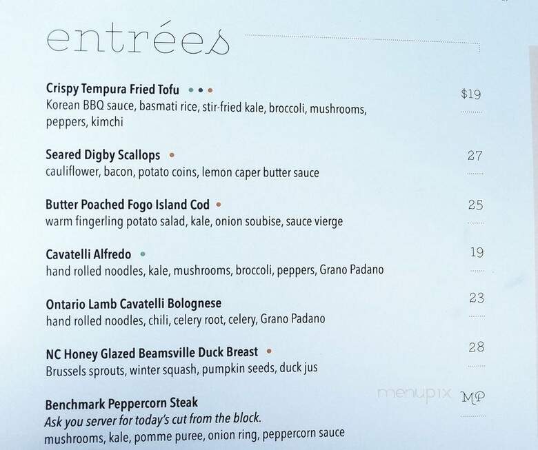 Benchmark - Niagara-on-the-Lake, ON menu_pic