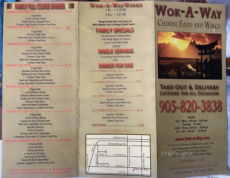 Wok-A-Way Chinese Food & Wings - Mississauga, ON menu_pic