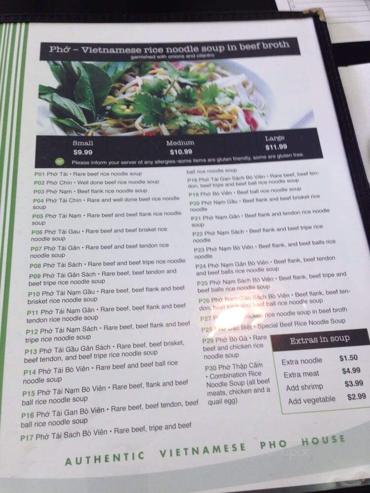 Authentic Vietnamese Pho House - Ottawa, ON menu_pic