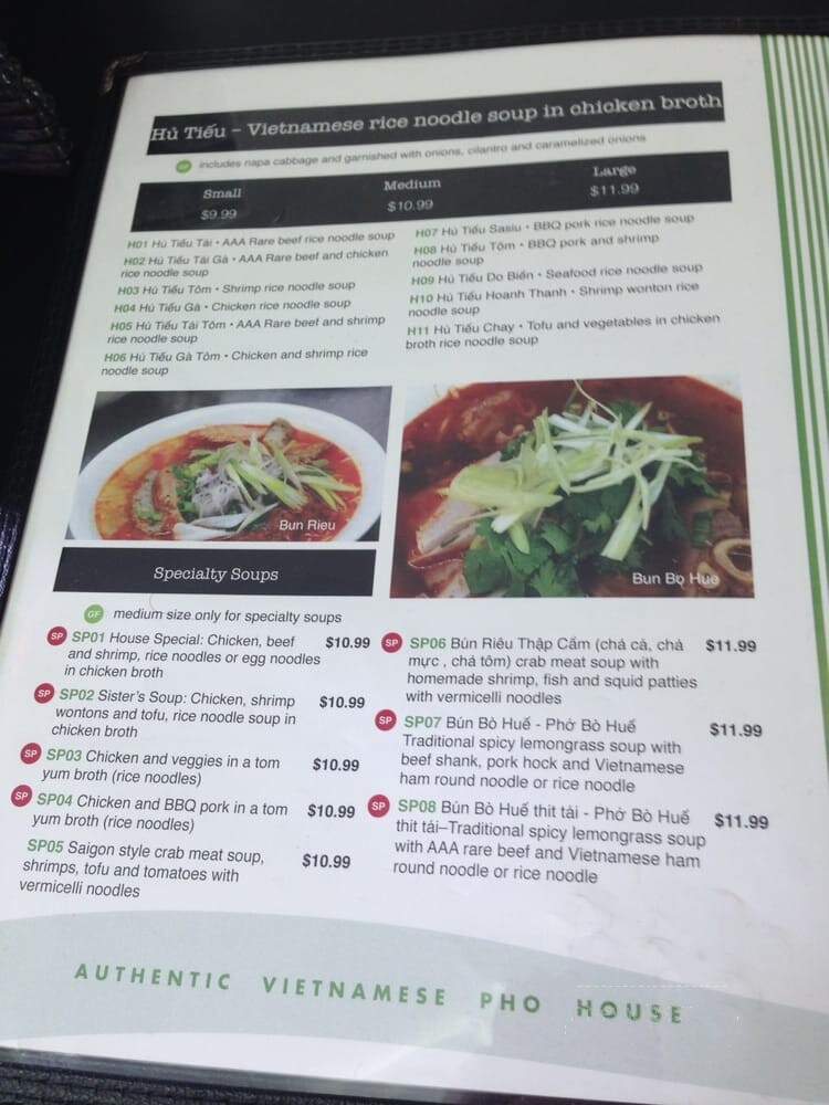 Authentic Vietnamese Pho House - Ottawa, ON menu_pic