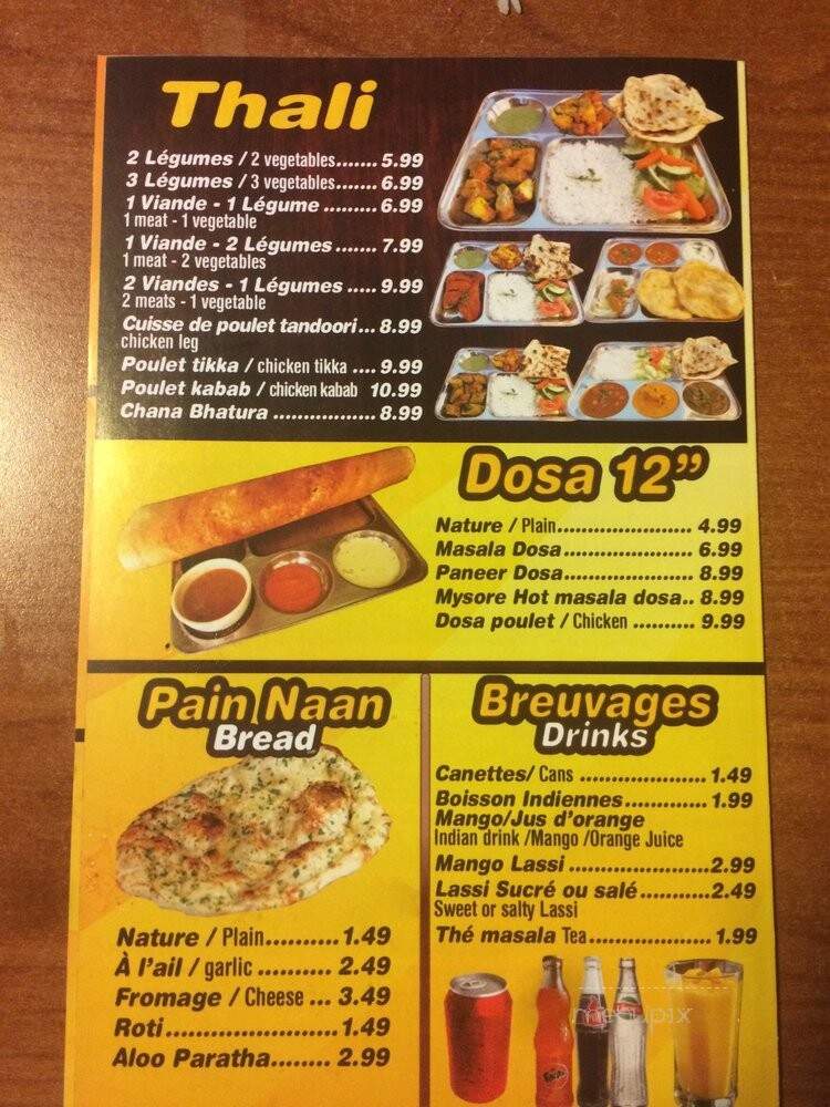 Curry Mahal - Montreal, QC menu_pic