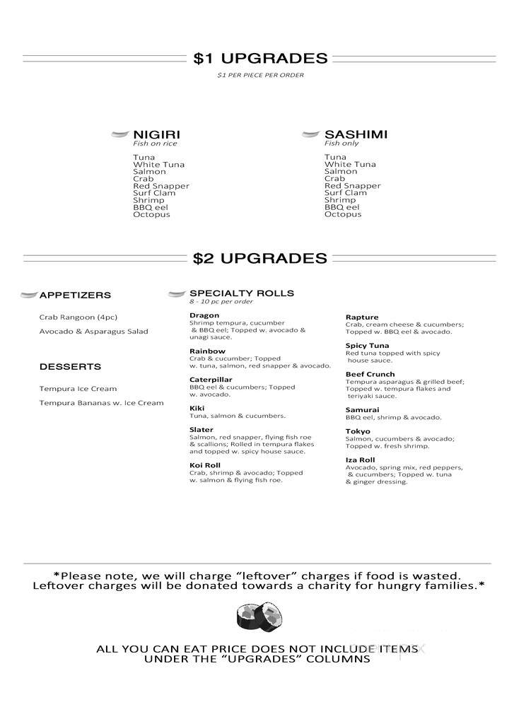 Koi Sushi & Japanese Cuisine - LaSalle, ON menu_pic