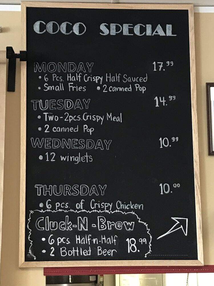 Coco Deep Fried Chicken - Edmonton, AB menu_pic