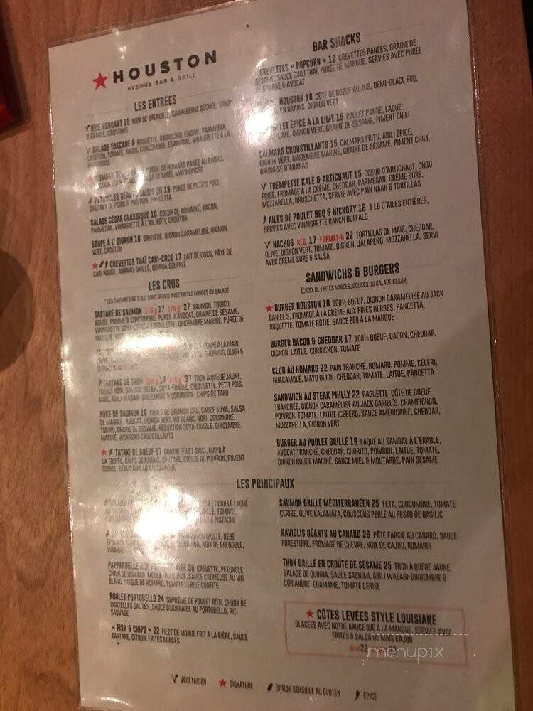 Houston Avenue Bar & Grill - Brossard, QC menu_pic
