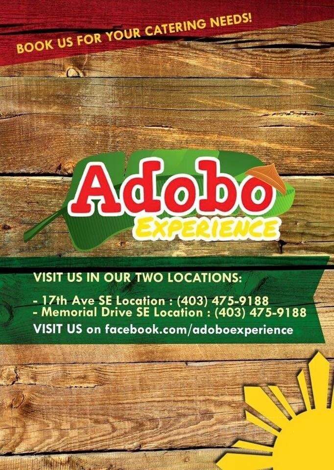 Adobo Experience - Calgary, AB menu_pic