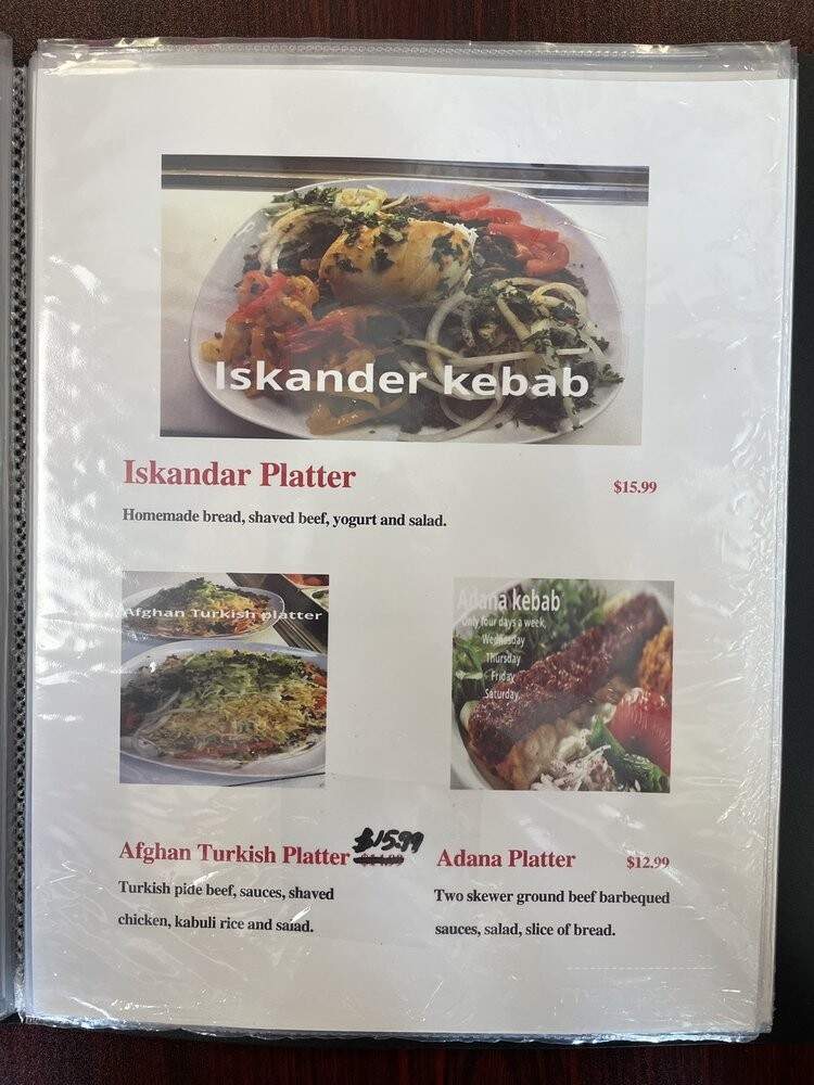 Afghan Turkish Cuisine - Burnaby, BC menu_pic