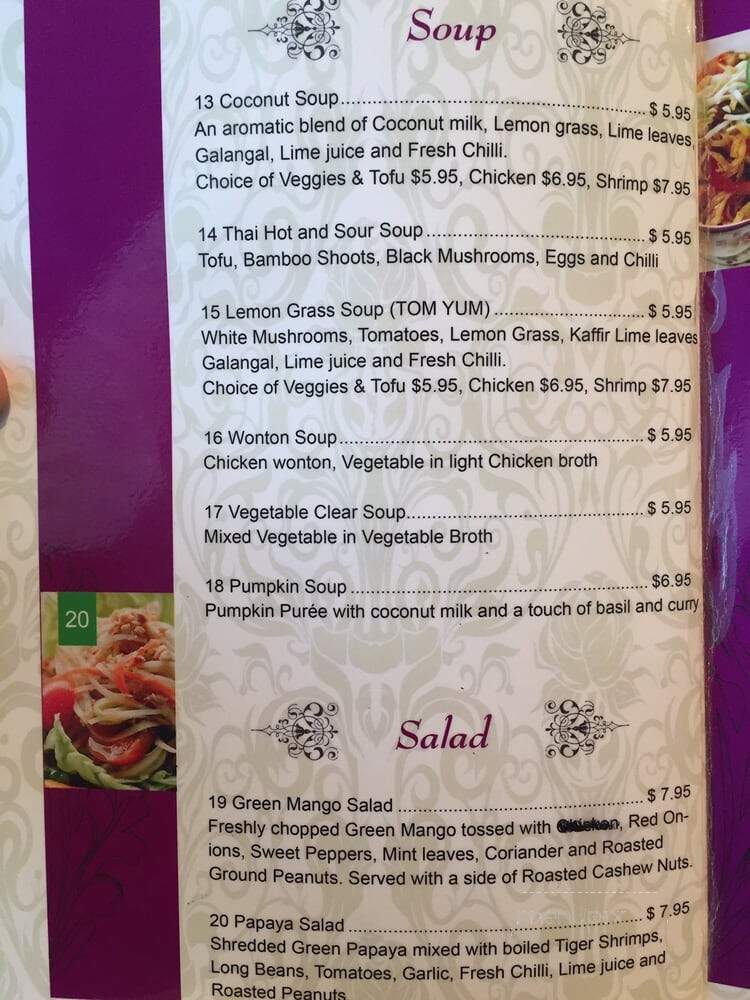 Grimsby Thai Restaurant - Grimsby, ON menu_pic