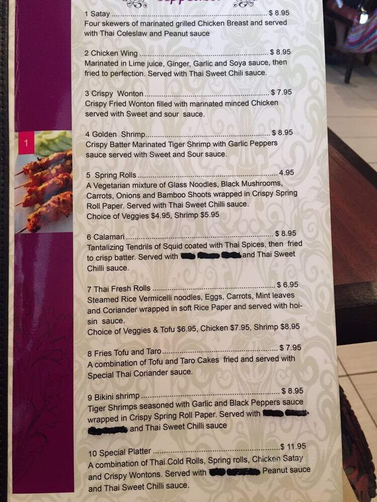 Grimsby Thai Restaurant - Grimsby, ON menu_pic
