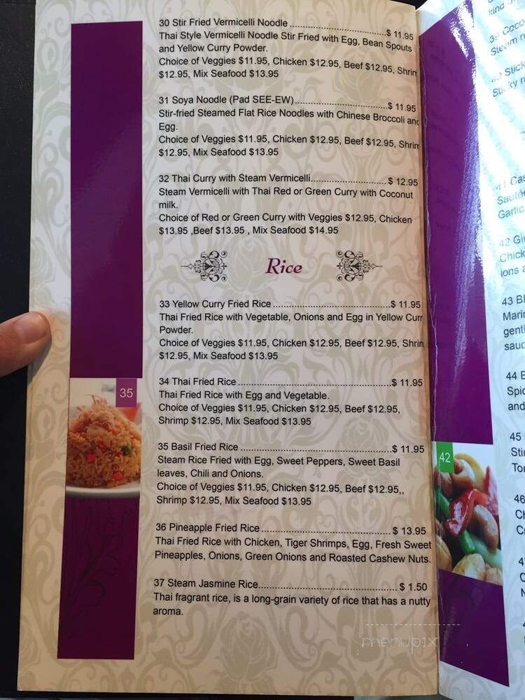 Grimsby Thai Restaurant - Grimsby, ON menu_pic