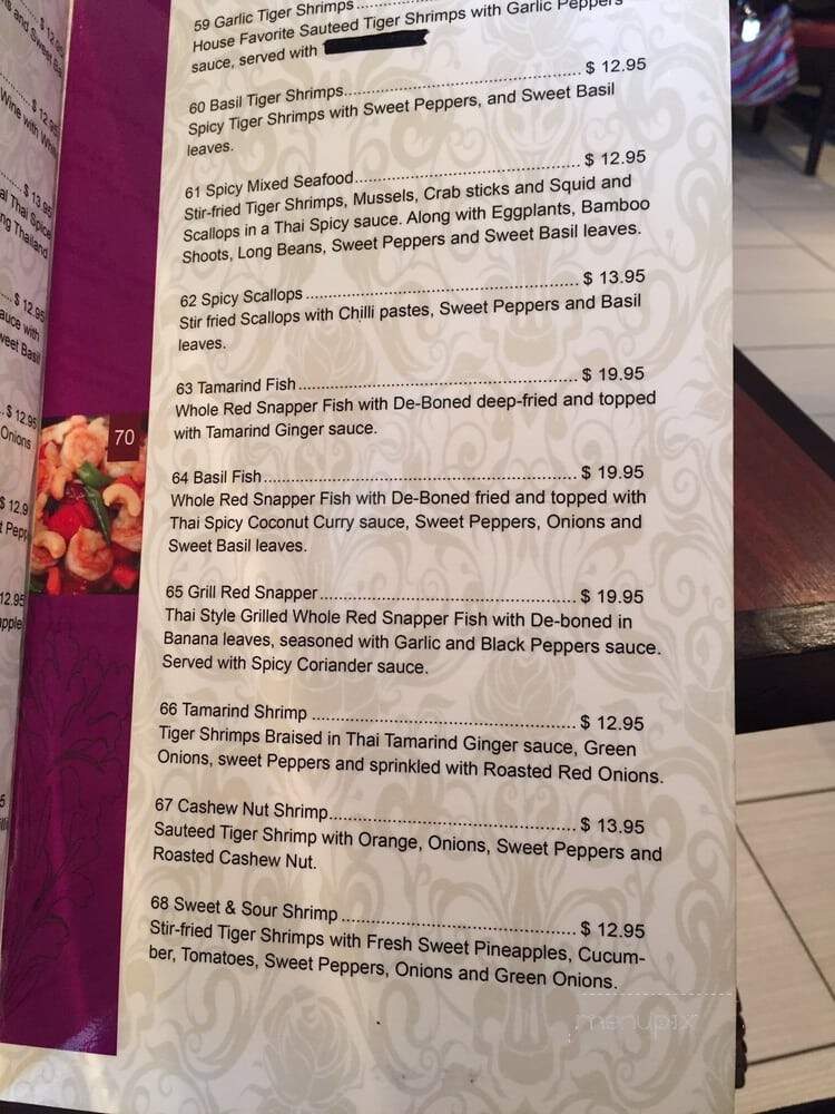Grimsby Thai Restaurant - Grimsby, ON menu_pic