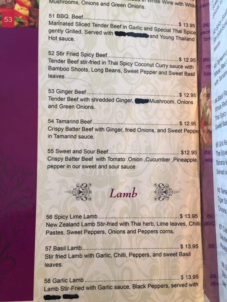 Grimsby Thai Restaurant - Grimsby, ON menu_pic