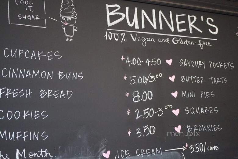 Bunner's Bakeshop - Toronto, ON menu_pic