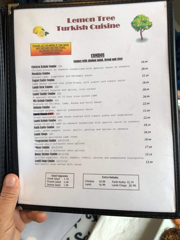 Lemon Tree Restaurant - Halifax, NS menu_pic