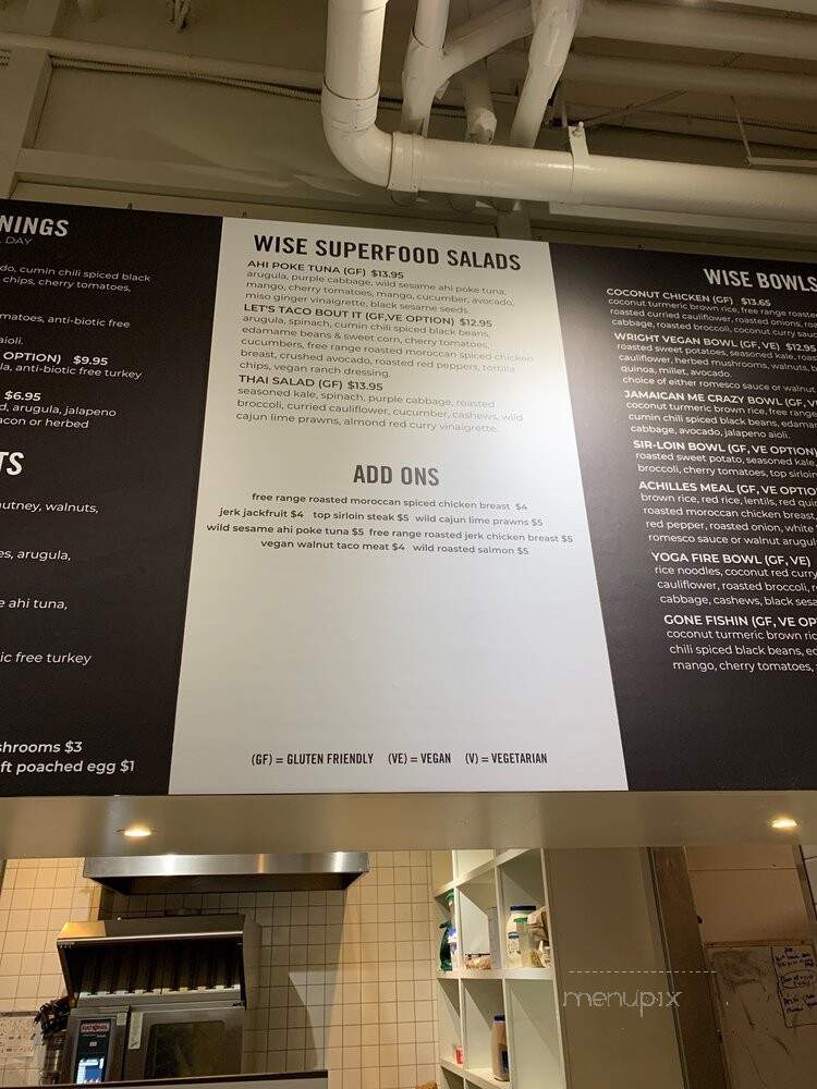 Wise and Wright - Calgary, AB menu_pic