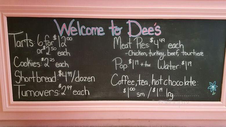 Dee's Bakery - Cambridge, ON menu_pic