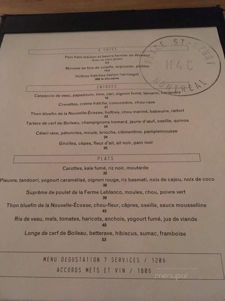 Le H4C - Montreal, QC menu_pic
