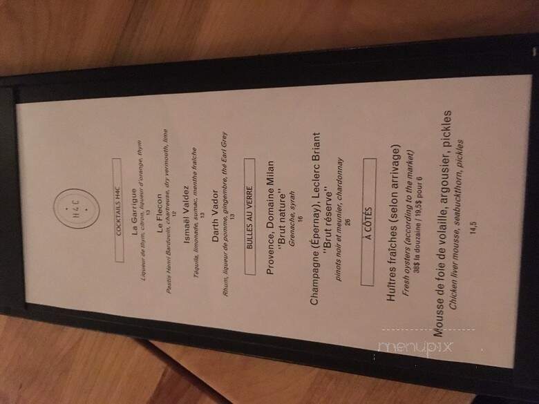 Le H4C - Montreal, QC menu_pic