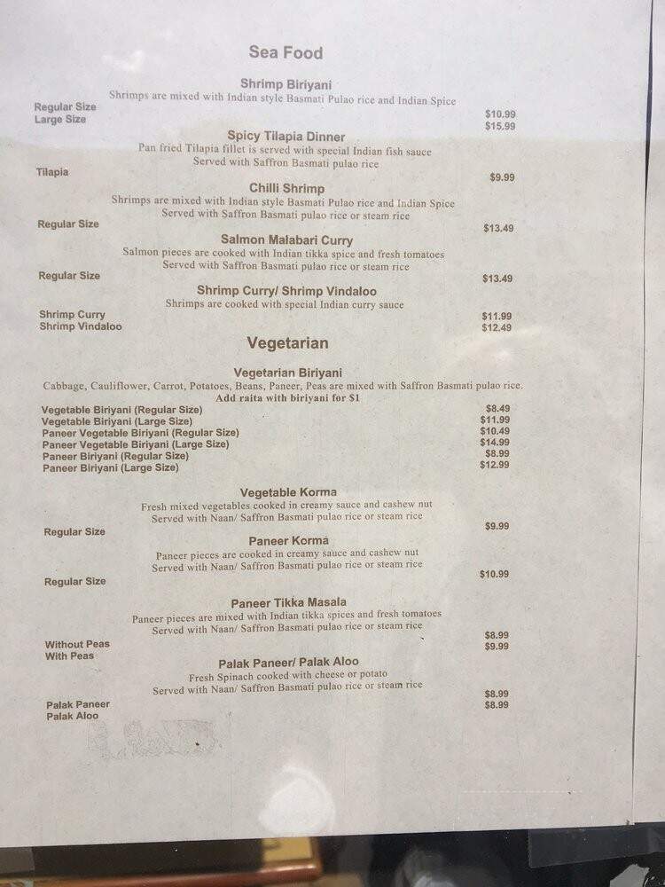 Sweet Chili Indian Restaurant - Windsor, ON menu_pic