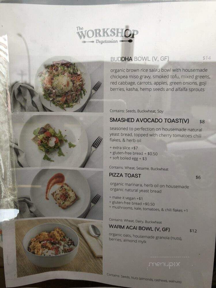 Workshop Vegetarian Cafe - North Vancouver, BC menu_pic