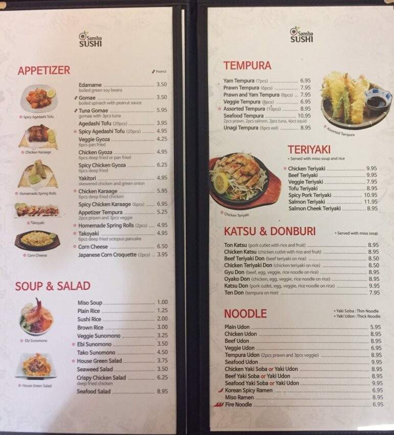 Samba Sushi - Langley, BC menu_pic