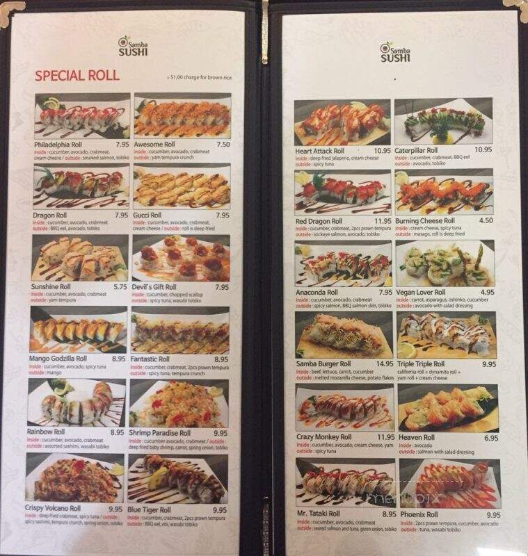 Samba Sushi - Langley, BC menu_pic
