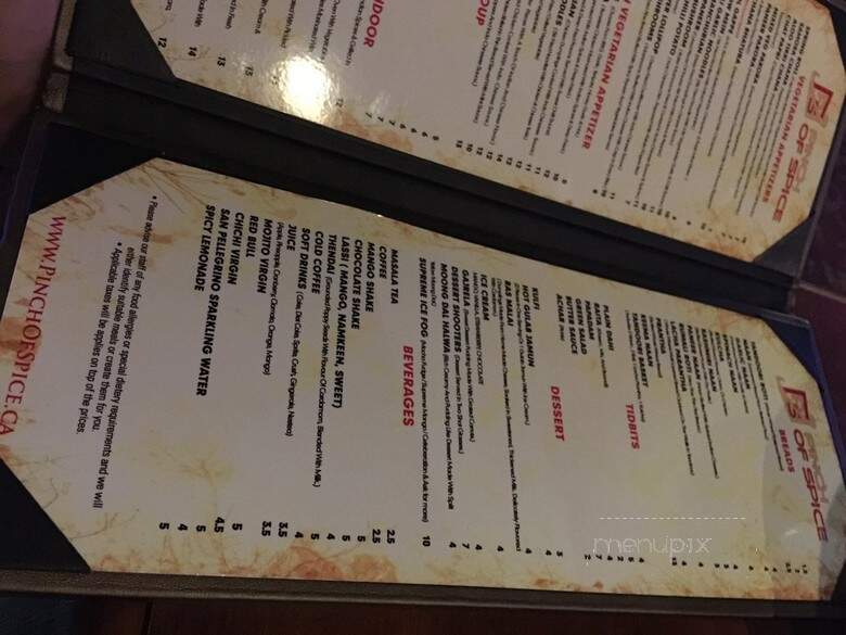 Pinch of Spice - Delta, BC menu_pic
