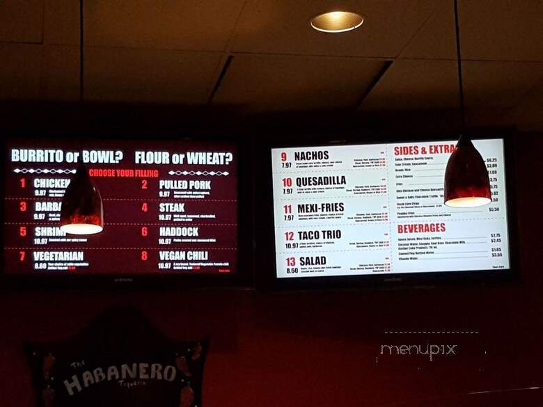 The Habanero Taqueria - Oakville, ON menu_pic