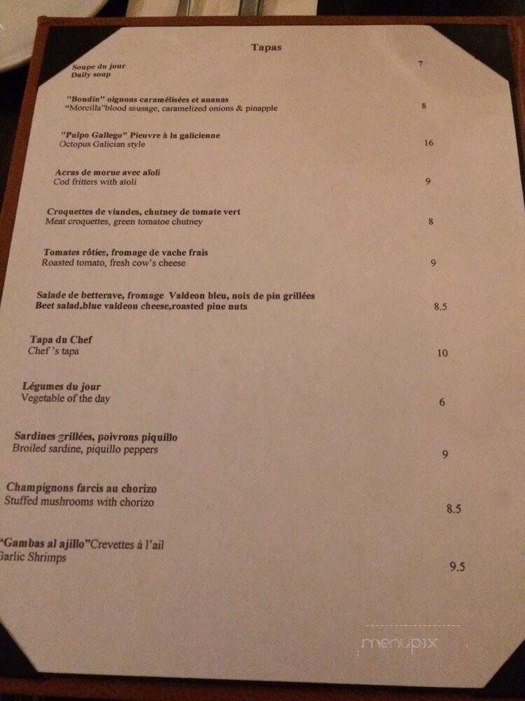 Bistro Piquillo - Verdun, QC menu_pic
