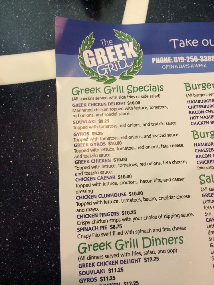 The Greek Grill - Windsor, ON menu_pic