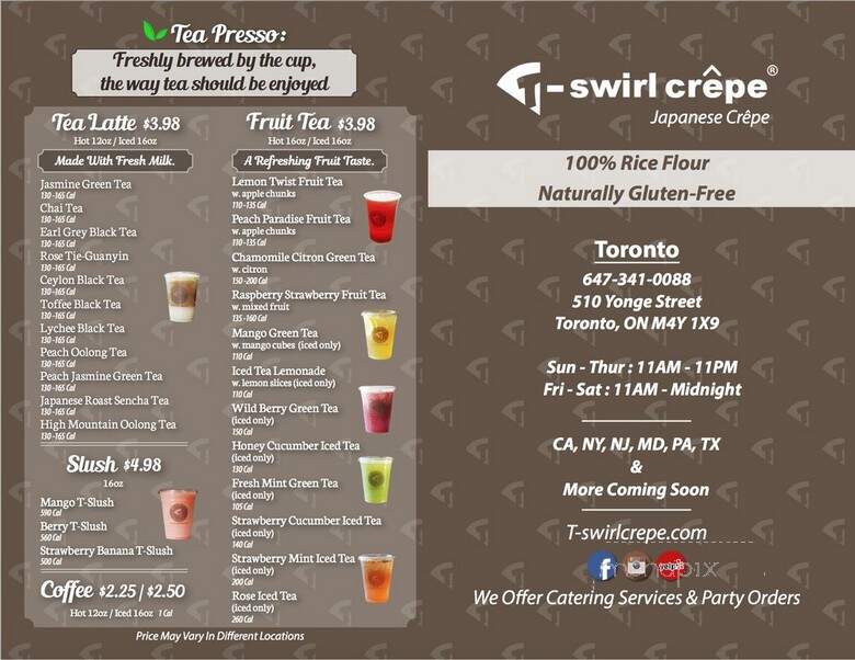 T-swirl Crepe - Toronto, ON menu_pic