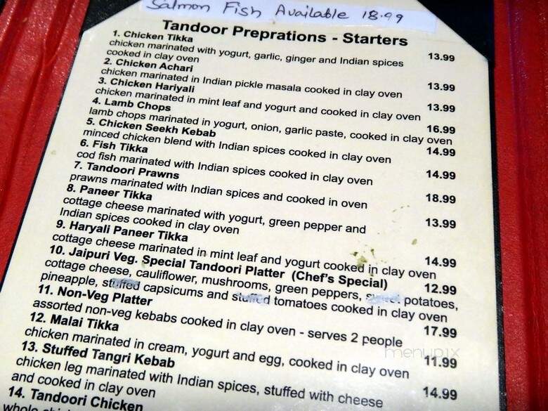 Jaipur Indian Cuisine - Surrey, BC menu_pic