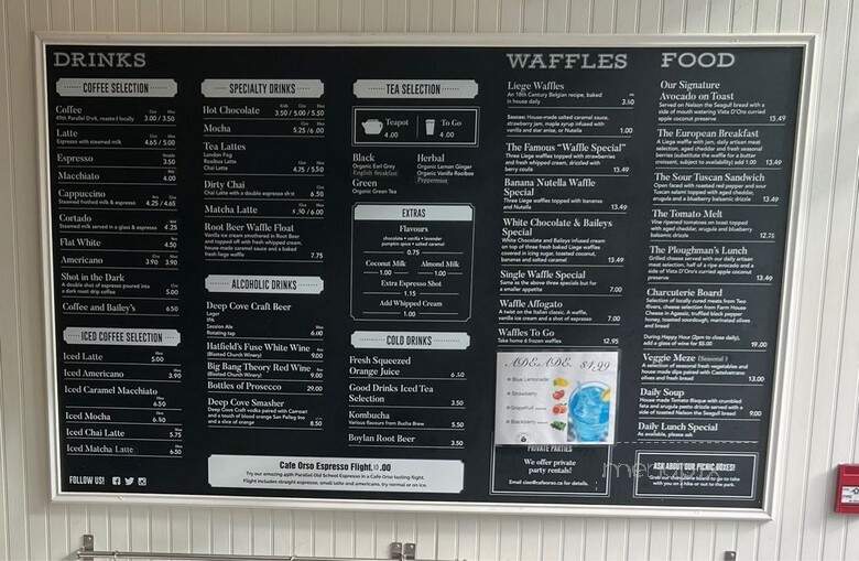 Cafe Orso - North Vancouver, BC menu_pic