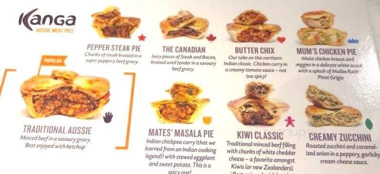 Kanga Aussie Meat Pies - Toronto, ON menu_pic
