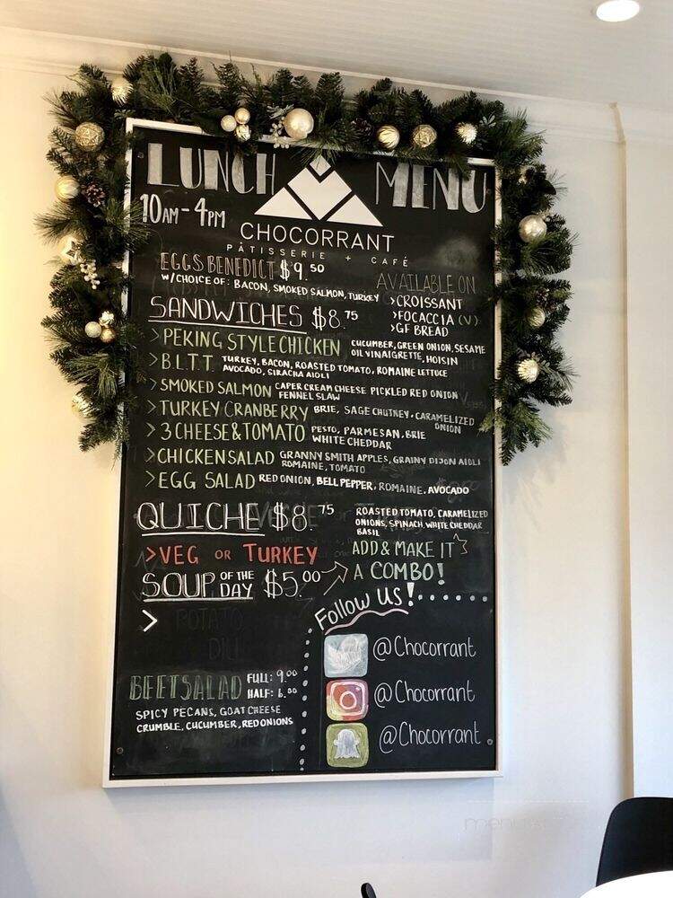 Chocorrant Patisserie & Cafe - Edmonton, AB menu_pic