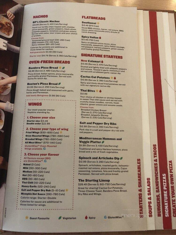 Boston Pizza - North York, ON menu_pic
