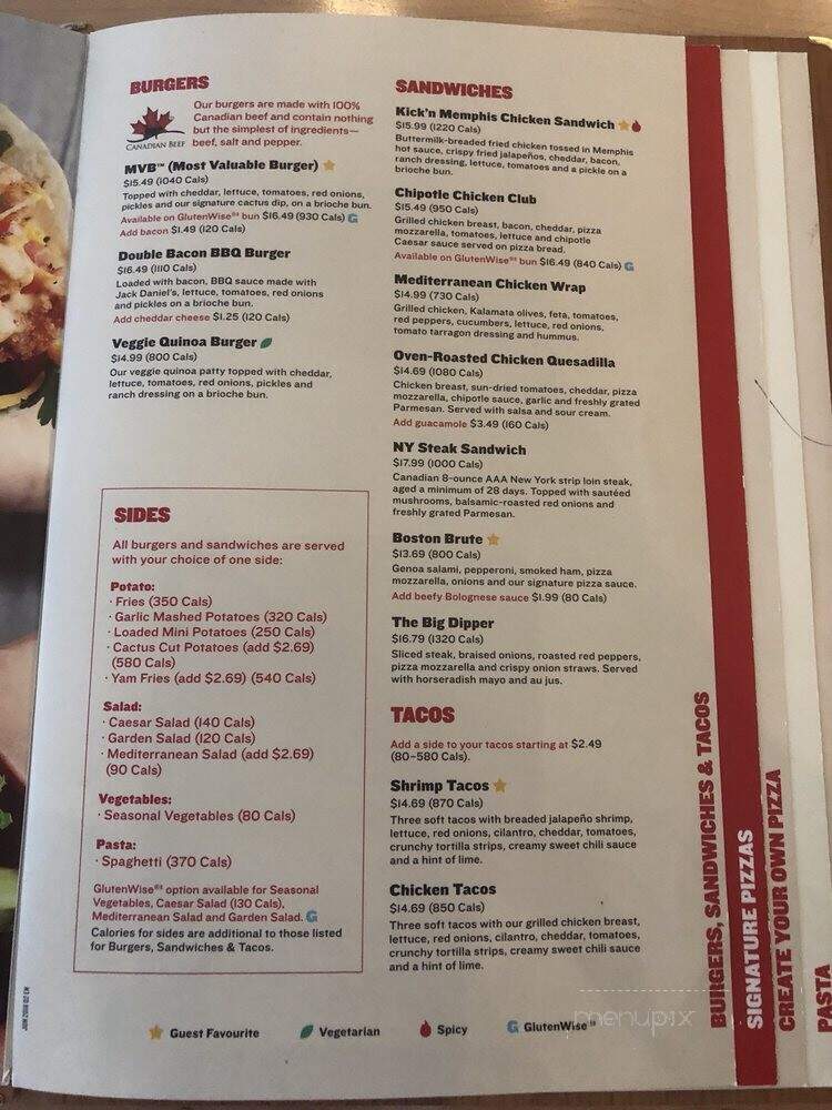 Boston Pizza - North York, ON menu_pic