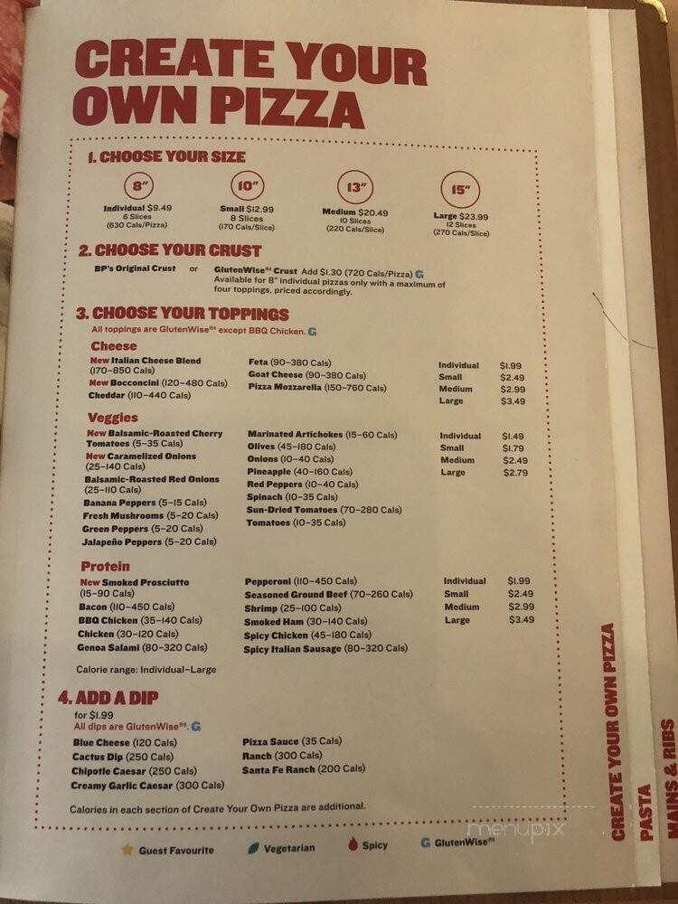 Boston Pizza - North York, ON menu_pic